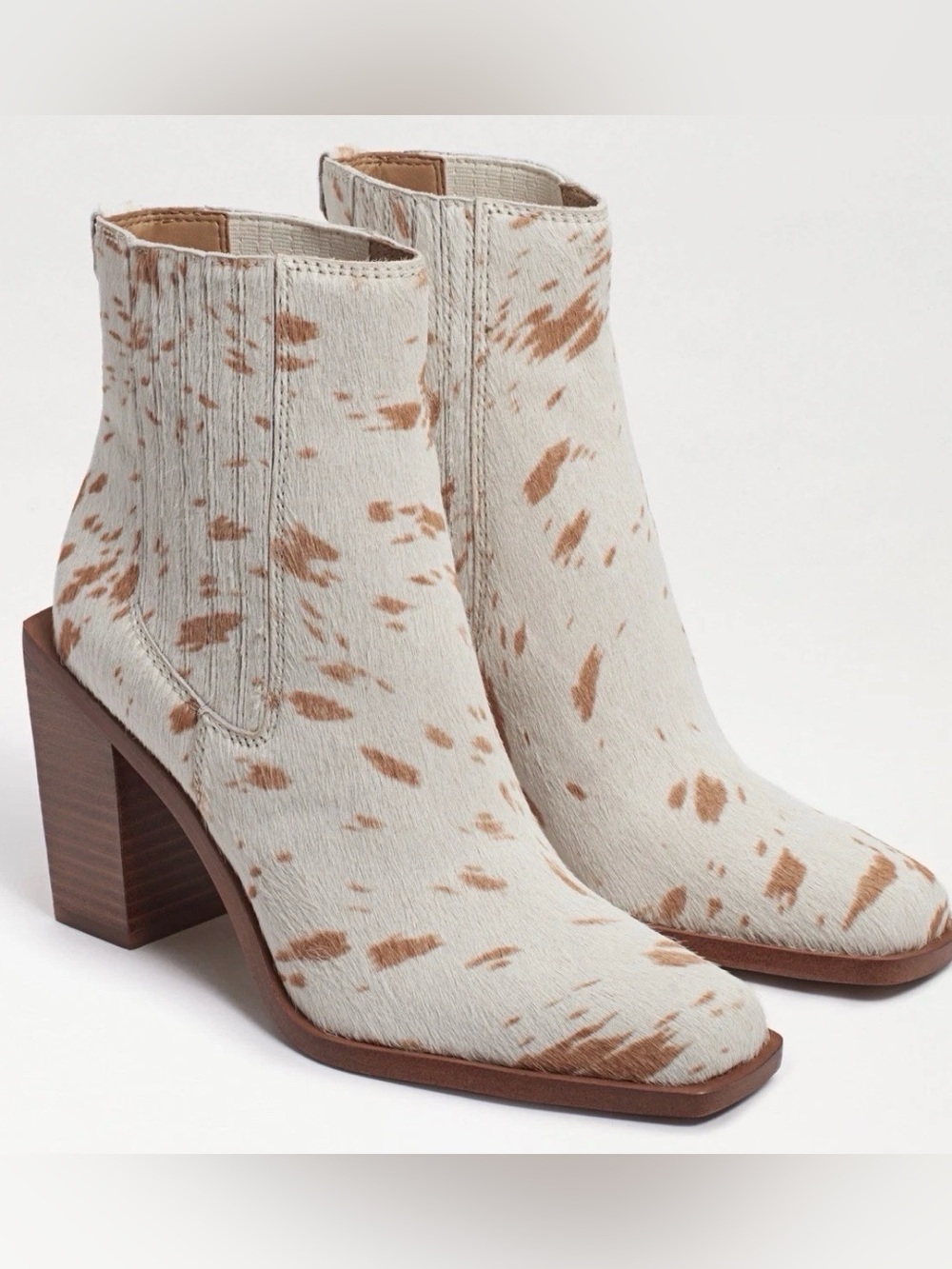 Sam Edelman Emalia Cowhide Calf Hair Ankle Boots Size 7.5